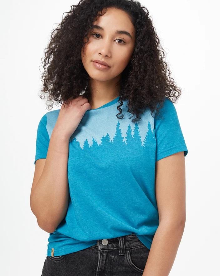 Tentree Women's Juniper SS Tee, Blue Lake Blue Heather / M