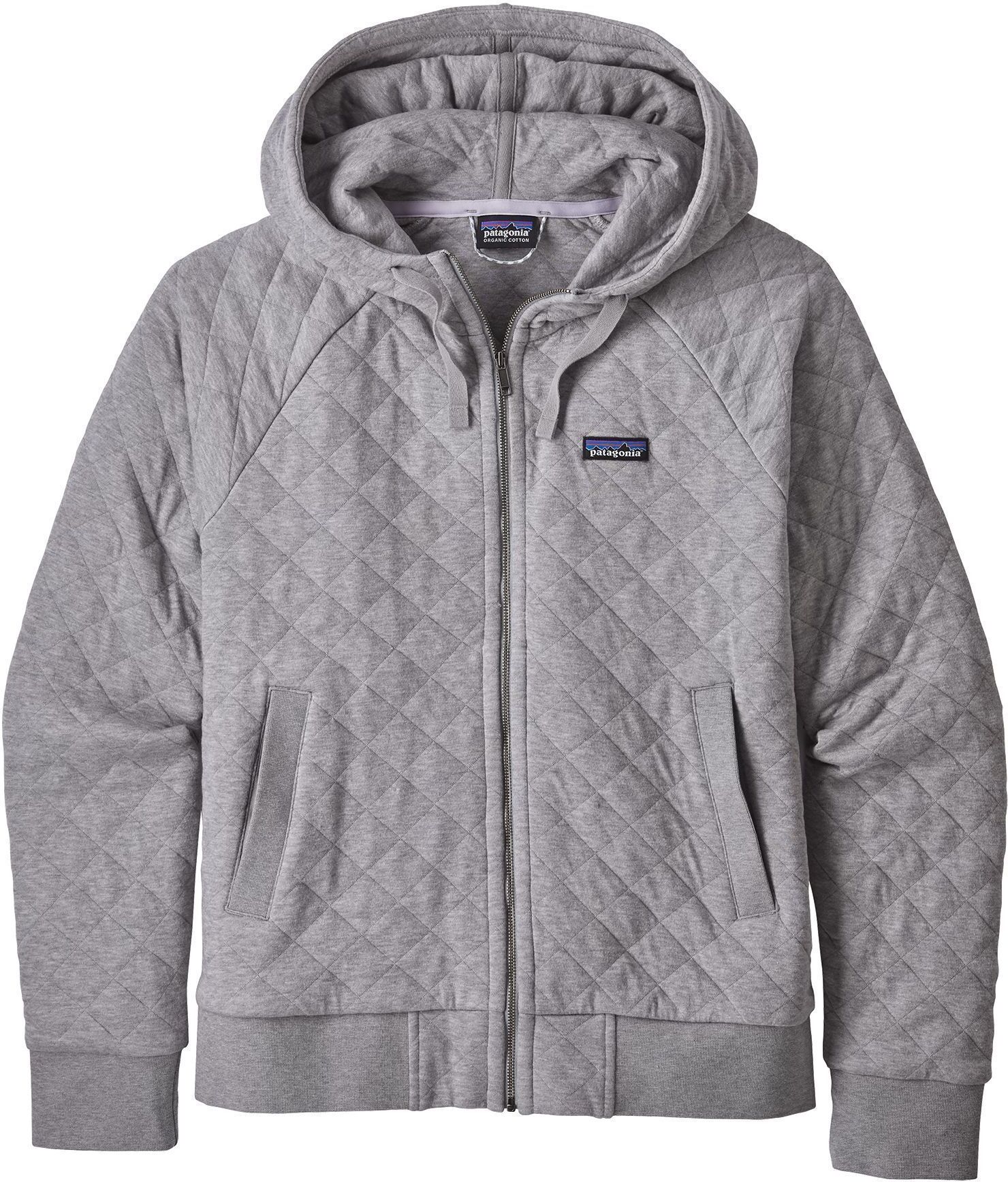 Patagonia W's Organic Cotton Quilt Hoody - Drifter Grey - Organic cotton, Drifter Grey / M