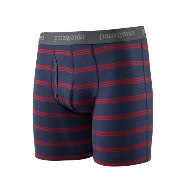 Patagonia Essential Boxer Briefs - From Wood-based TENCEL, Pier Stripe: New Navy / XL / 6"