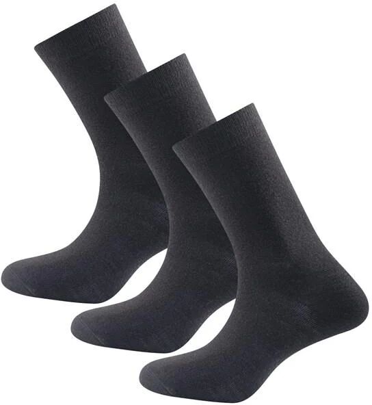 Devold Unisex Daily Light Sock 3PK - Merino Wool, Black / 41-46