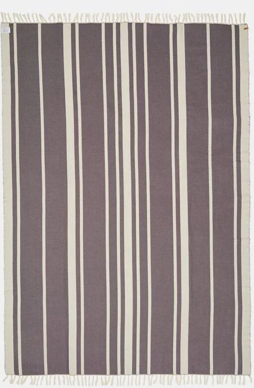 Tentree Organic Cotton Breeze Stripe Woven Towel, Periscope Grey/Elm White