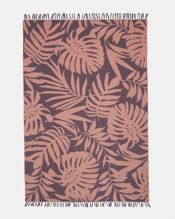 Tentree Organic Cotton Vintage Jungle Woven Towel, Burlwood Pink/Periscope Grey