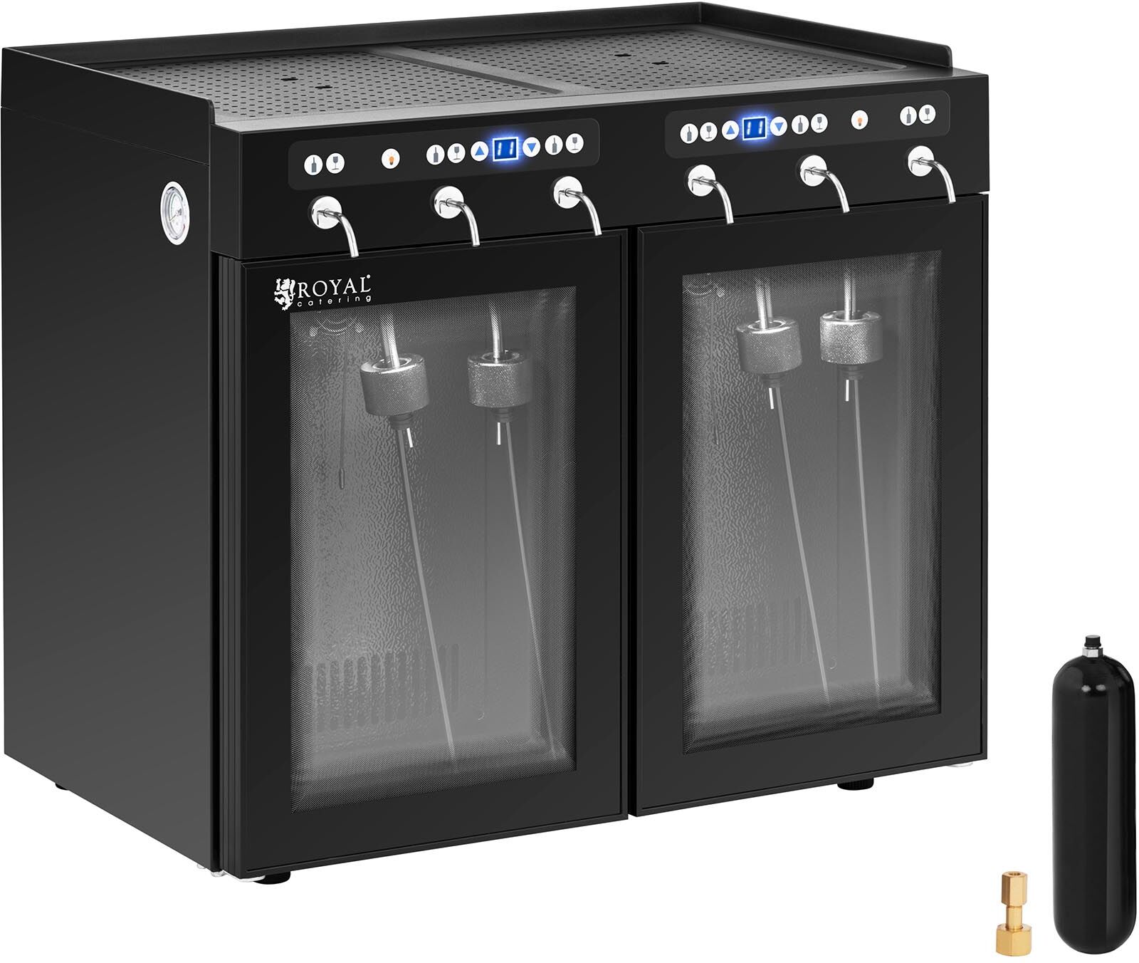 Royal Catering Wine Fridge - with taps - 6 bottles