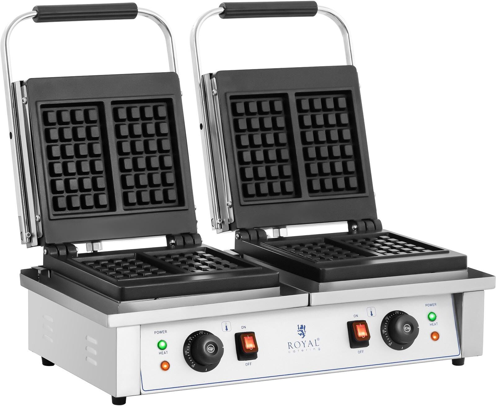 Royal Catering Double Waffle Iron - Belgian waffles - Royal Catering - 2 x 2,000 W