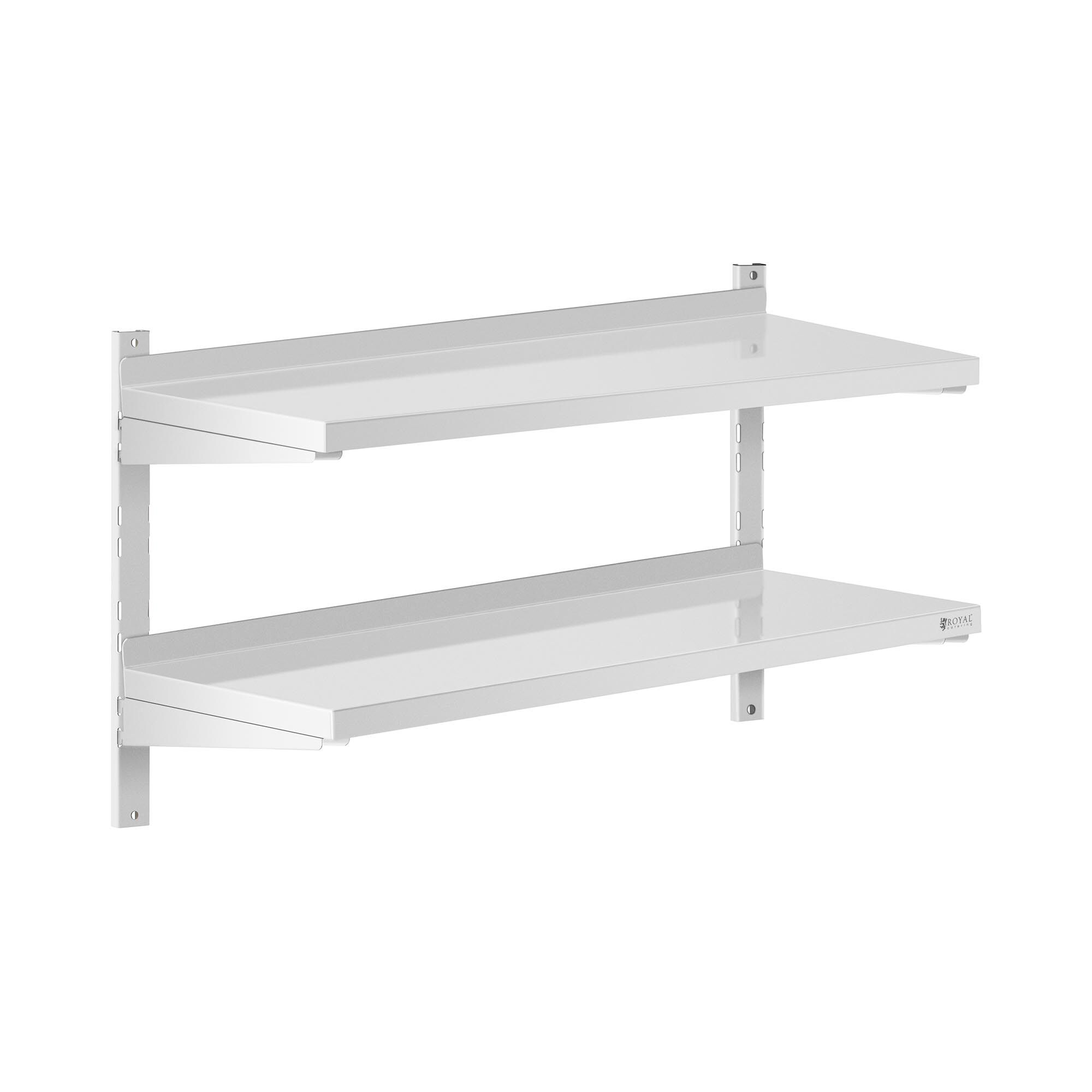 Royal Catering Stainless Steel Wall Shelf - 2 shelves - 40 x 100 cm