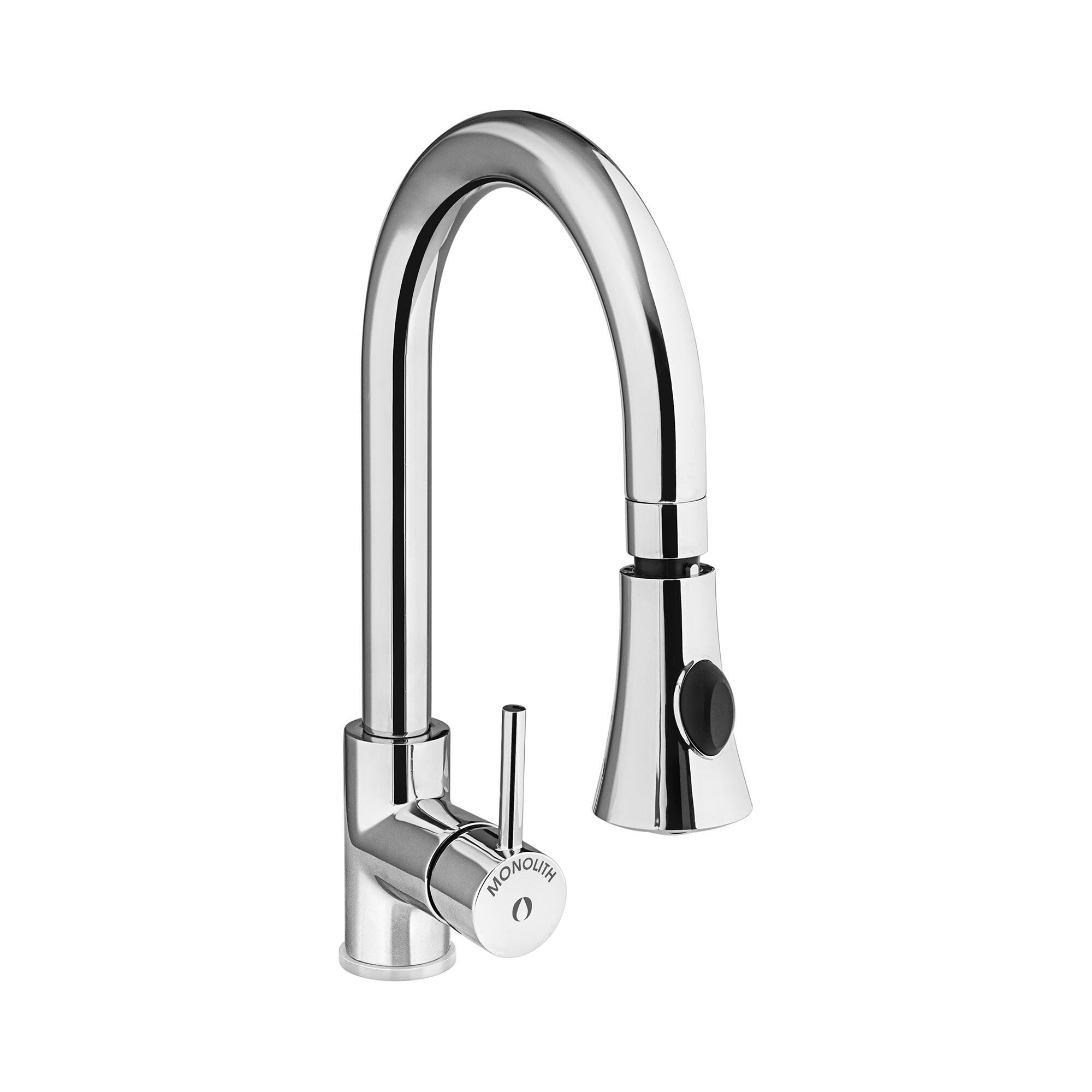 Monolith kitchen sink tap - integrated hose - Chrome-plated brass - 1200 mm hose