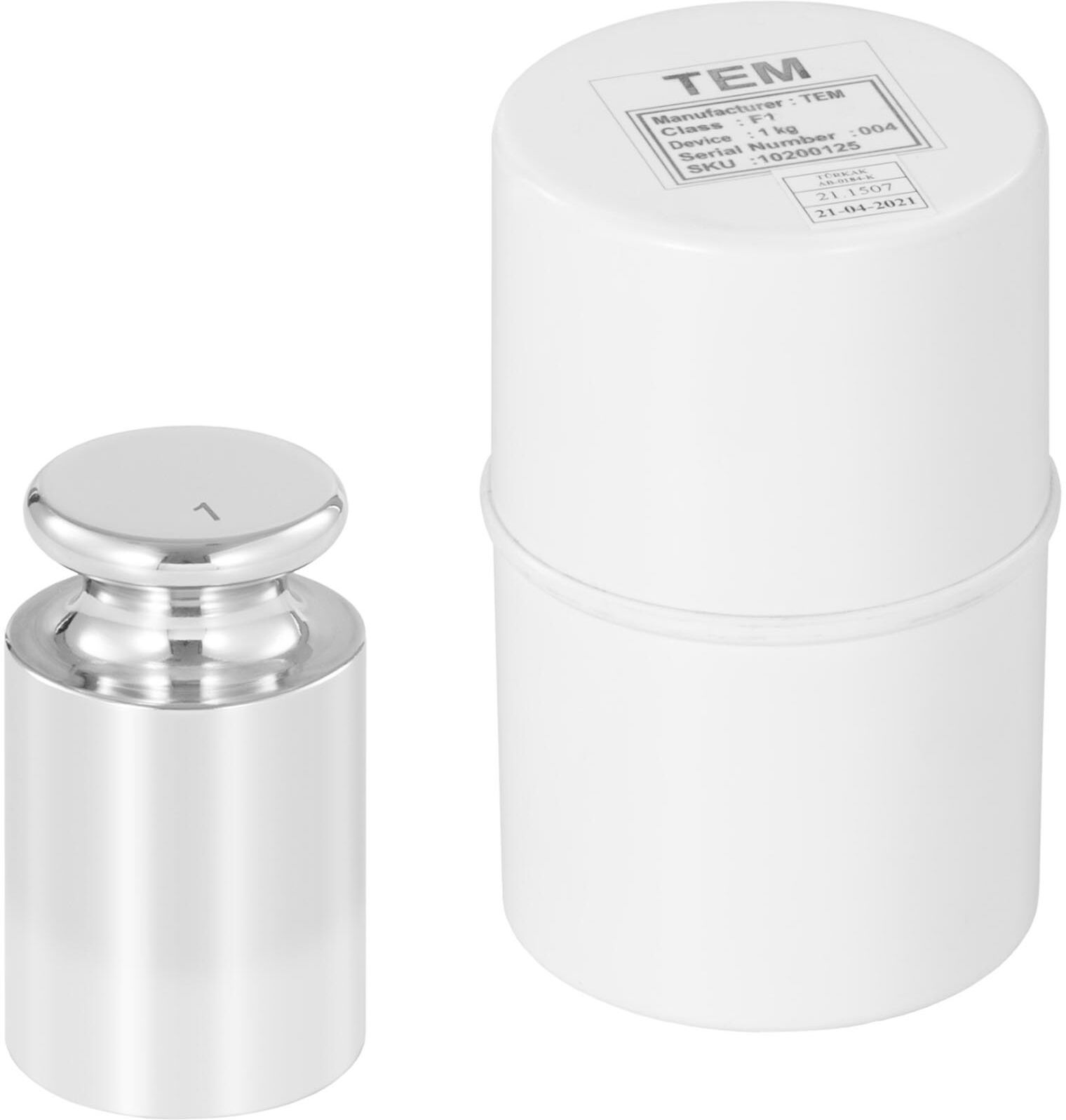 TEM Calibration Weight - 1 kg - Stainless steel