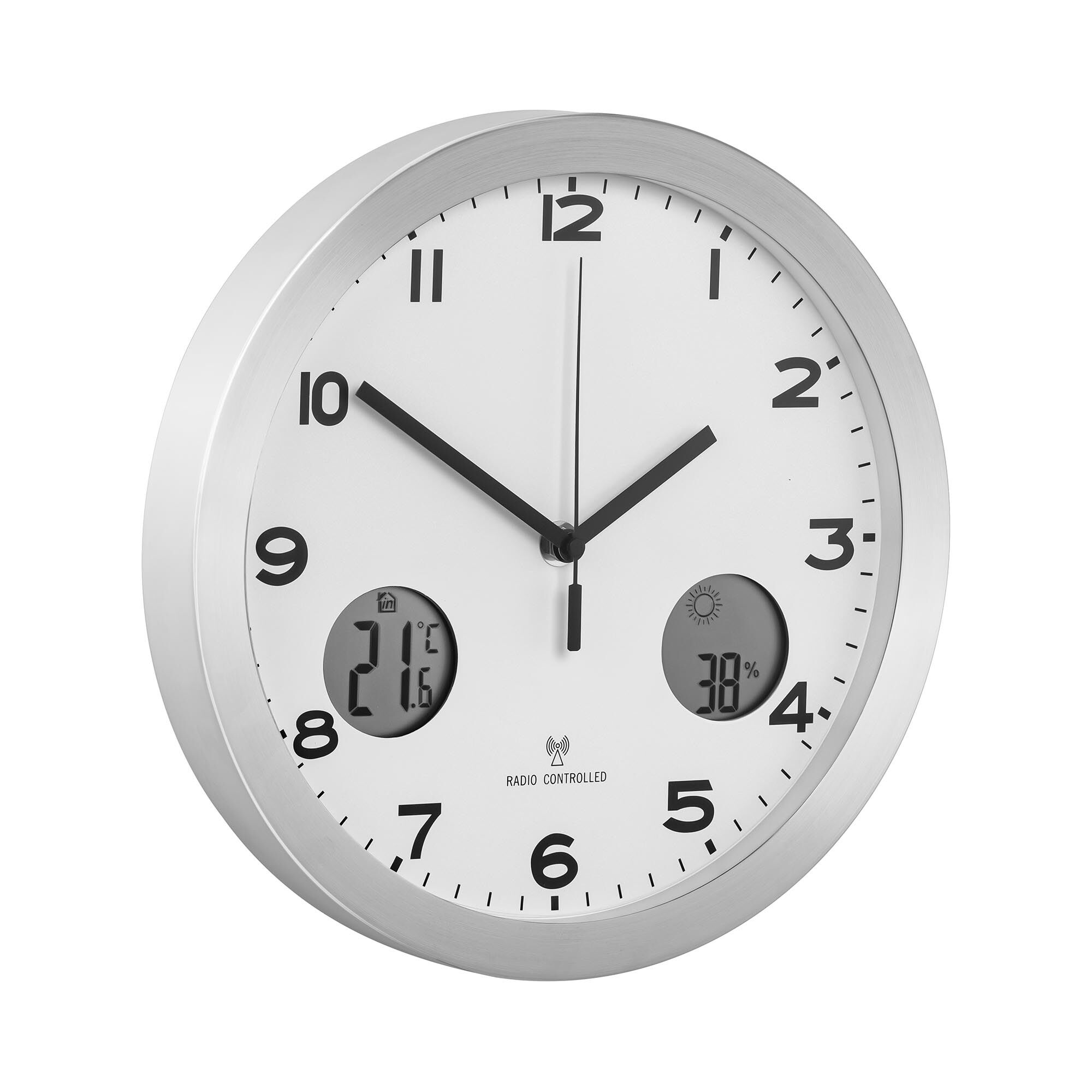 Uniprodo Wall Clock - radio - Ø 30 cm - thermometer - hygrometer