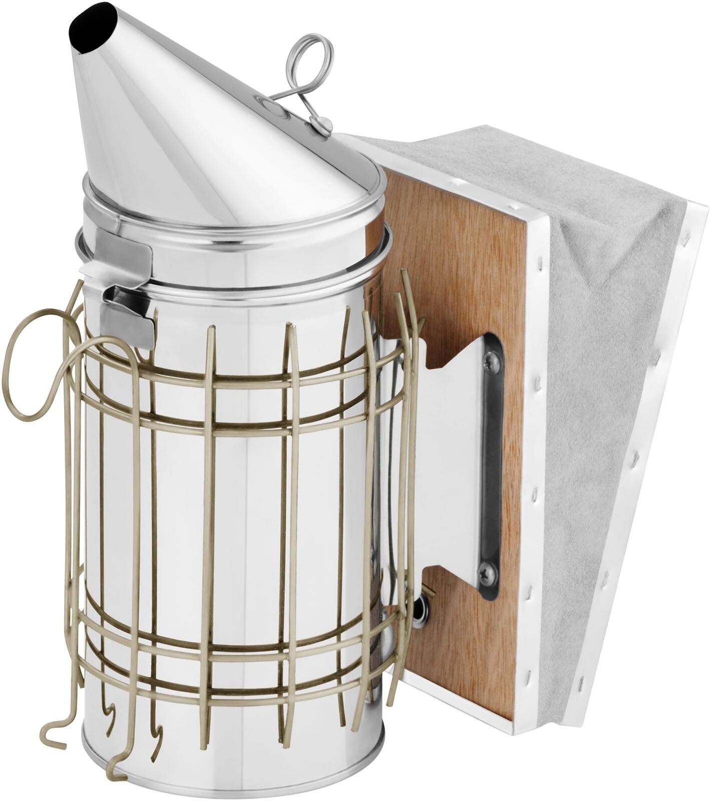 Wiesenfield Bee Smoker - stainless steel / cowhide - with heat shield - large