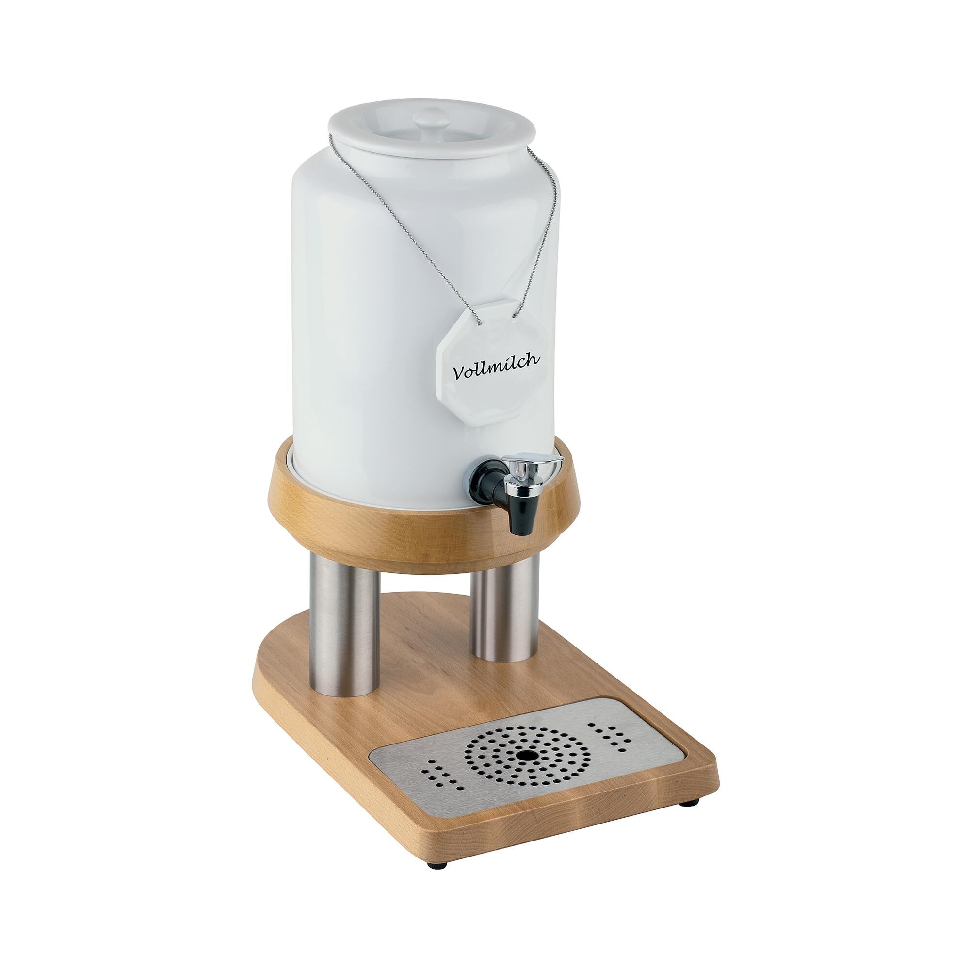 APS Milk Dispenser - Stainless steel, wood, porcelain - 4 L