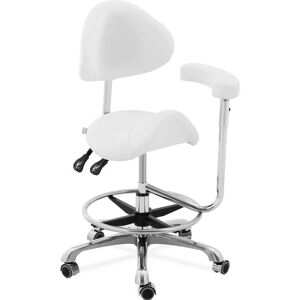 physa Saddle Chair with armrest - height-adjustable backrest and seat height - 51 - 61 cm - 150 kg - White
