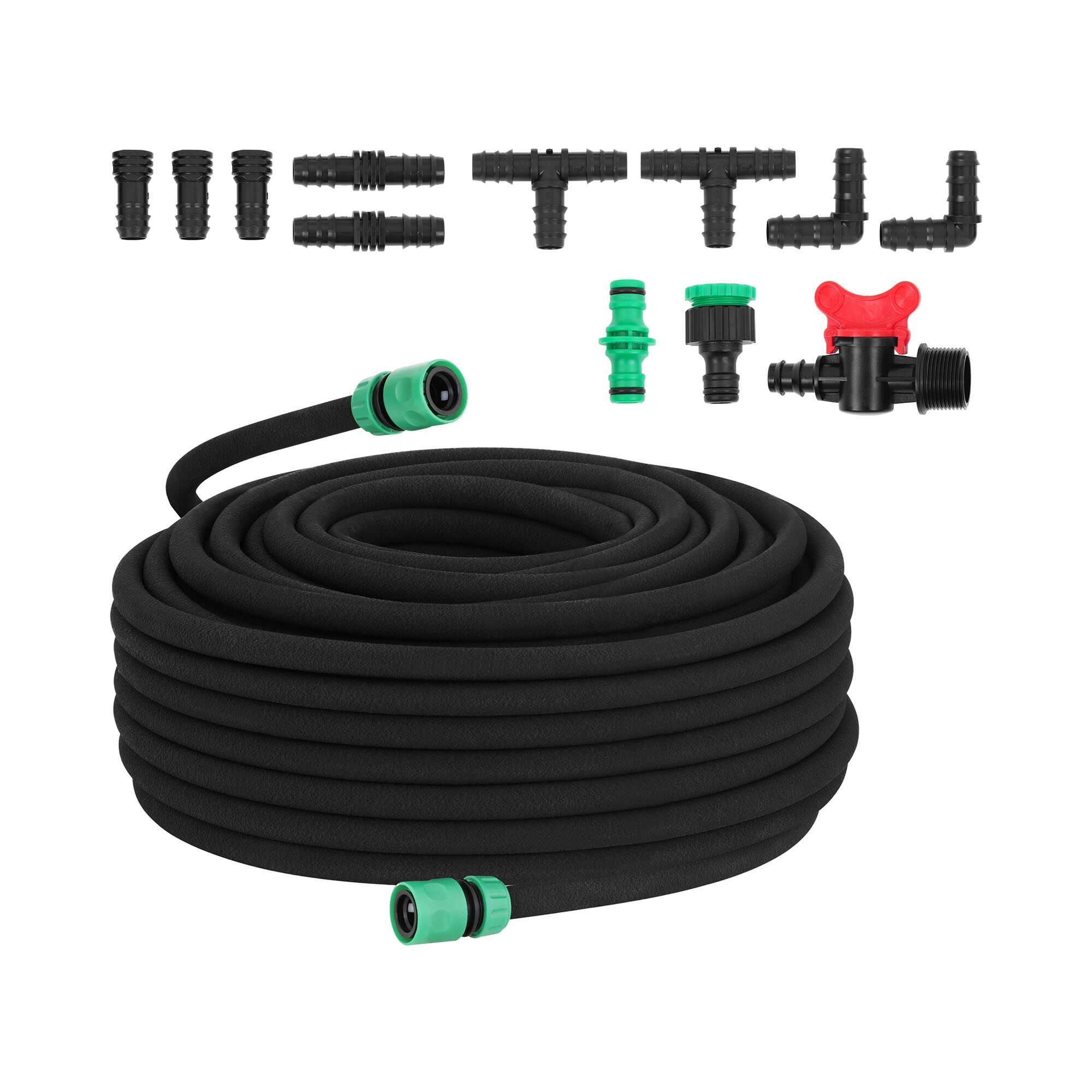 hillvert Soaker Hose - 50 m + tap piece + valve