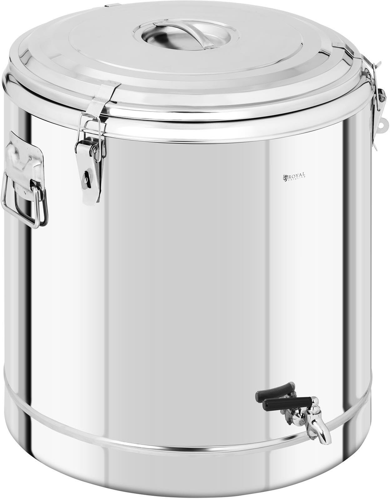 Royal Catering Stainless Steel Thermos Container - 70 L - with drain tap