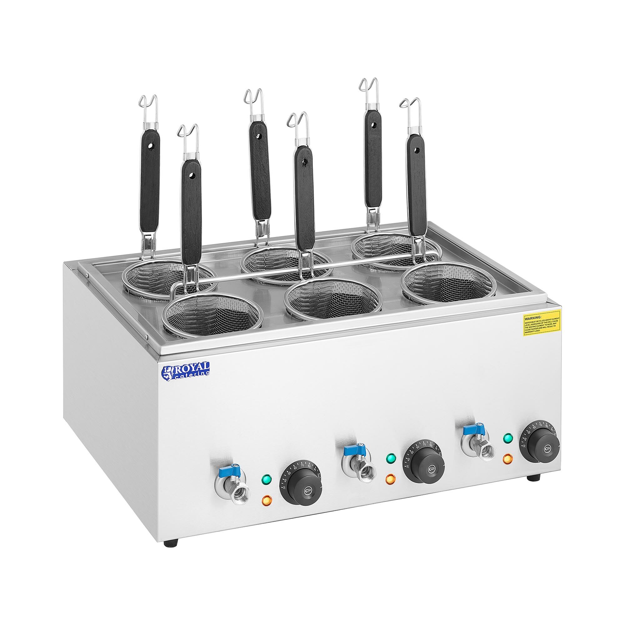Royal Catering Pasta Cooker with 6 baskets - temperature: 30 - 110 °C