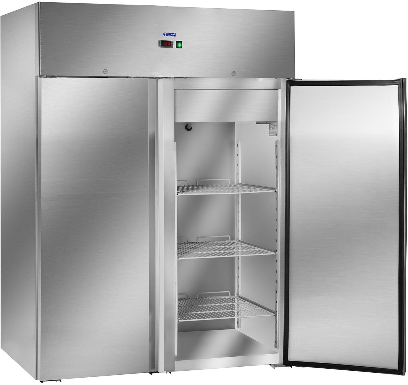 Royal Catering Industrial Fridge with Two Stainless Steel Doors - 1168 L