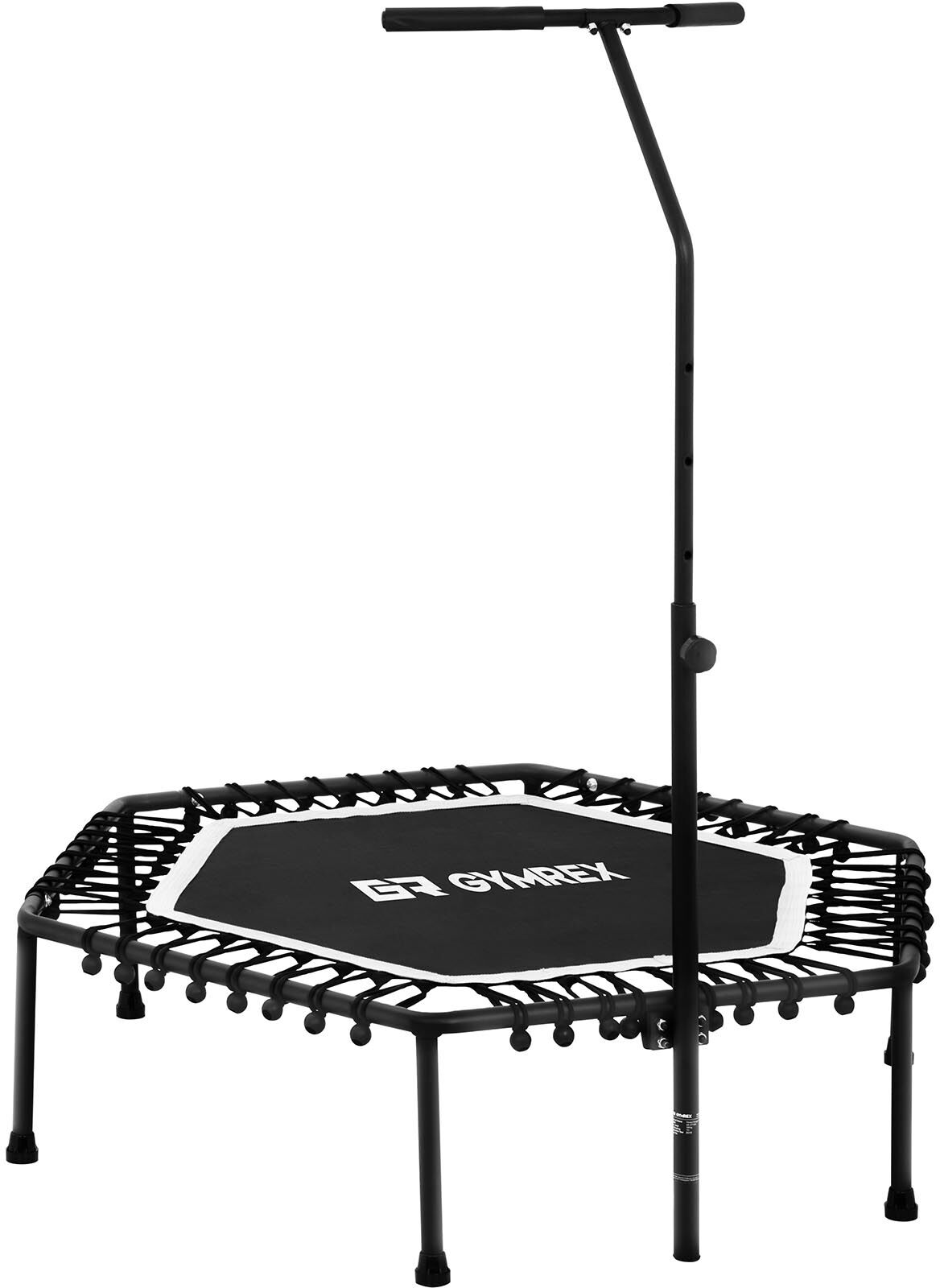 Gymrex Fitness Trampoline - with handlebar - white