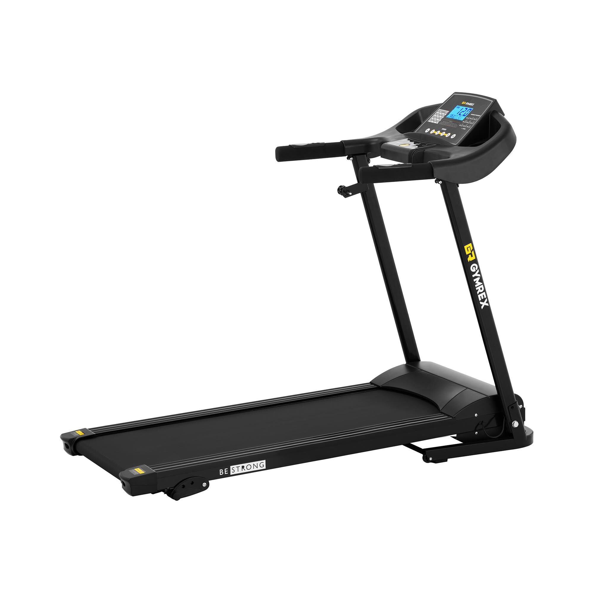 Gymrex Treadmill - folding - 1,200 W - 1 to 12 km/h - 120 kg - 3 incline levels
