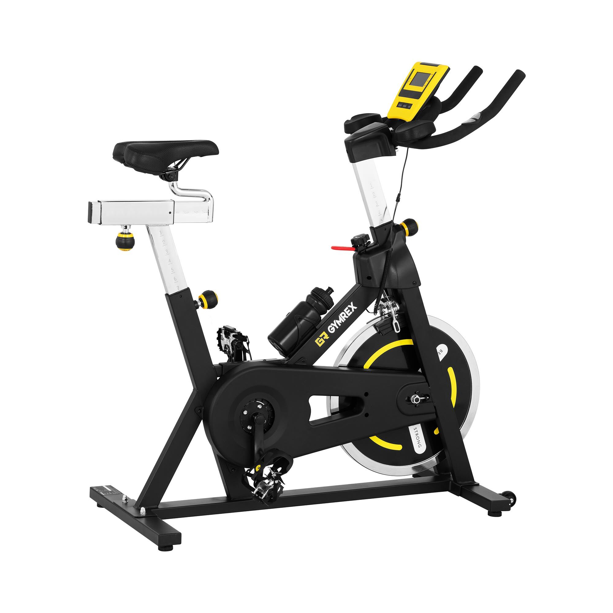 Gymrex Stationary Bike - flywheel 18 kg - loadable up to 100 kg - LCD