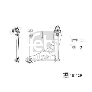 FEBI support arm with bearings and joint 181129 FEBI 181129