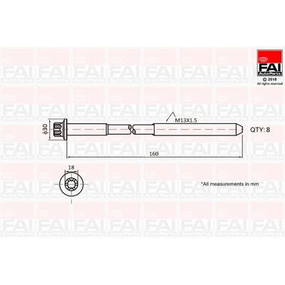 FAI Autoparts Cylinder head bolt set B1616 FAI Autoparts Cylinder head bolt set B1616