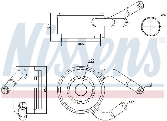 Nissens Oil Cooler, engine oil 91190 Nissens 91190