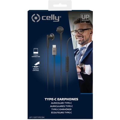 Celly Earbuds Stereo USB-C black 0517592 Celly Earbuds Stereo USB-C black 0517592