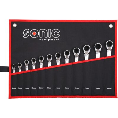 Sonic Ratchet ring spanner set 12 side in case 12 pcs. 601219 Sonic Ratchet ring spanner set 12 side in case 12 pcs. 601219