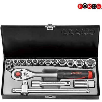 Force 17pc 1/2" Surface drive socket set (SAE) 4173S Force 17pc 1/2" Surface drive socket set (SAE) 4173S