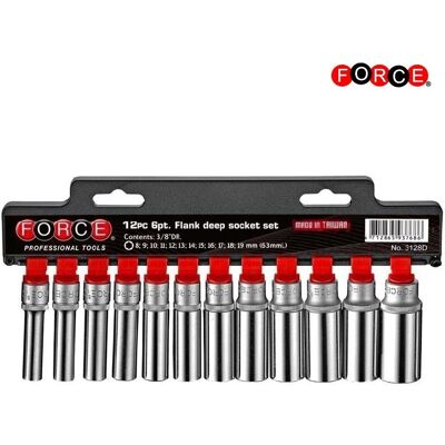 Force 12pc 3/8" DR. 6pt. Flank deep socket set 3128D Force 12pc 3/8" DR. 6pt. Flank deep socket set 3128D
