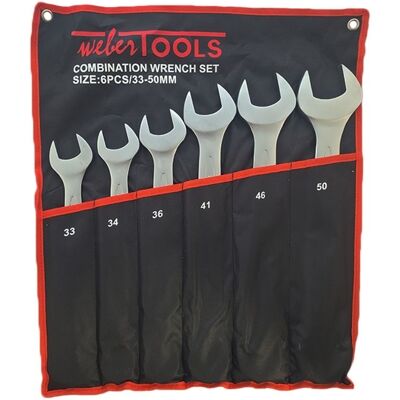 Weber Tools 6 Piece Combination Wrench Set 33, 34, 36, 41, 46 & 50mm WT5052 Weber Tools 6 Piece Combination Wrench Set 33, 34, 36, 41, 46 & 50mm WT5052
