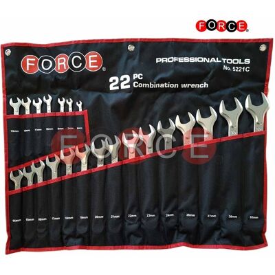 Force Combination Wrench Set with Bag 22 Pieces 5221C Force Combination Wrench Set with Bag 22 Pieces 5221C
