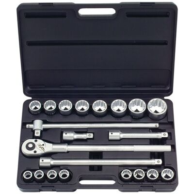 Force Socket Set 3/4" 12-point SAE 21-piece 6212S Force Socket Set 3/4" 12-point SAE 21-piece 6212S