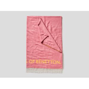 United Benetton, Frayed Blanket With Logo, size OS, Pink, Casa Benetton