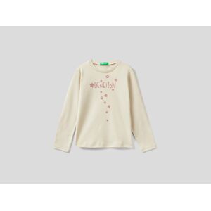 United Benetton, Long Sleeve Organic Cotton T-shirt, size , Creamy White, Kids