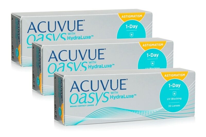 Acuvue contact lenses Acuvue Oasys 1-Day with HydraLuxe for Astigmatism (90 lenses)