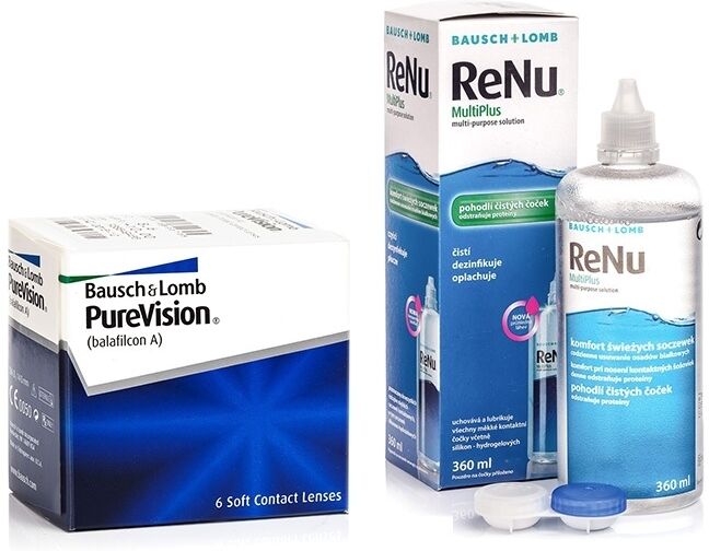 PureVision contact lenses PureVision (6 lenses) + ReNu MultiPlus 360 ml with case