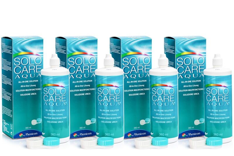 Solocare solutions SOLOCARE AQUA 4 x 360 ml with cases
