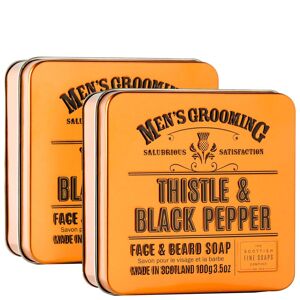 Scottish Fine Soaps - Men's Grooming Thistle & Black Pepper Face & Beard Soap 100g x 2