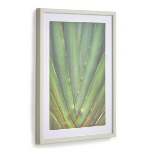 Kave Home Lyn green aloe vera picture white wood frame 50 x 70 cm