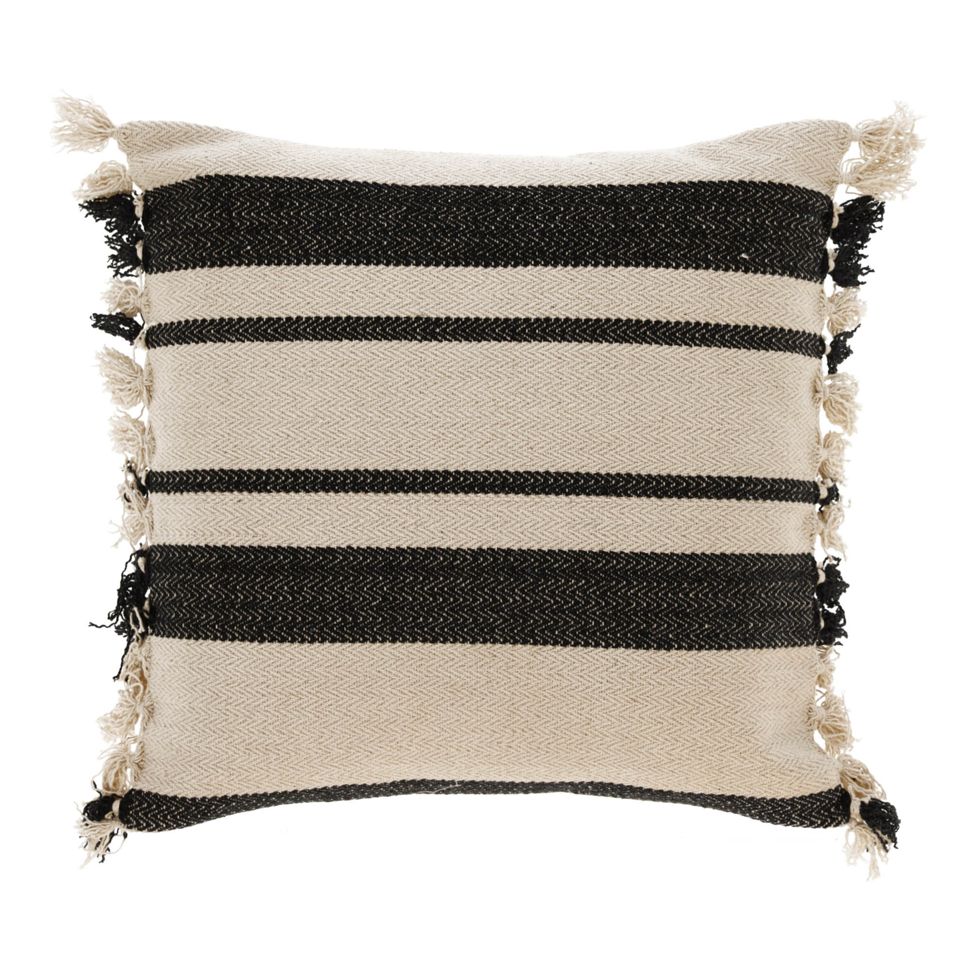 Kave Home Brafton black stripes cushion cover 45 x 45 cm