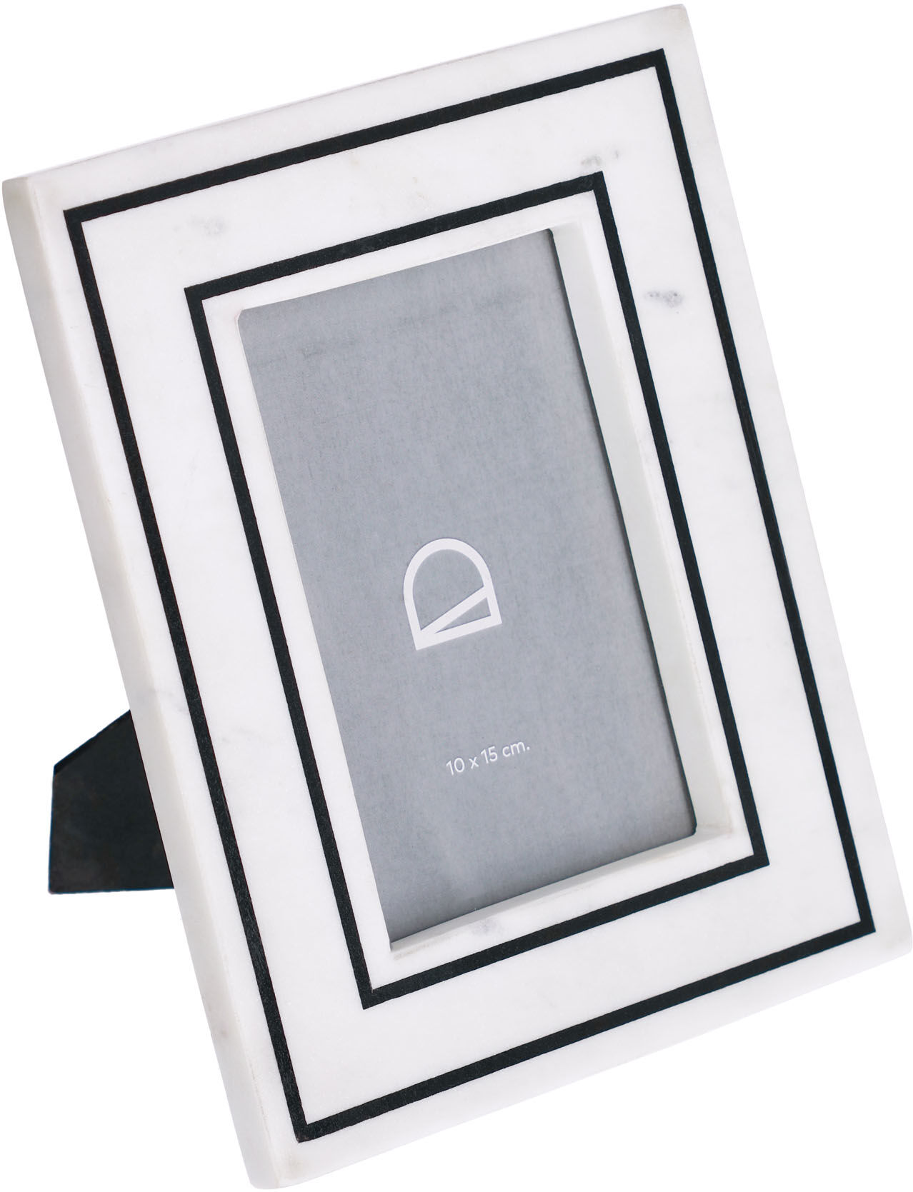 Kave Home Vittoria photo frame in black and white marble 23 x 18 cm