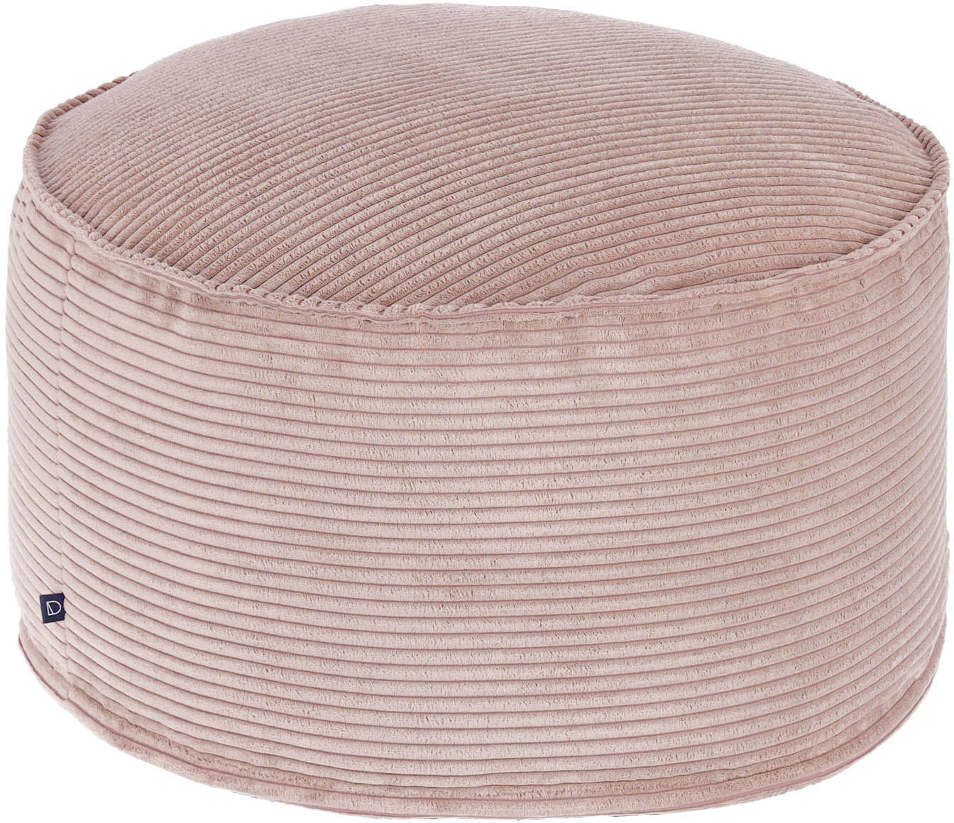 Kave Home Large pink corduroy Wilma pouf Ø 70 cm