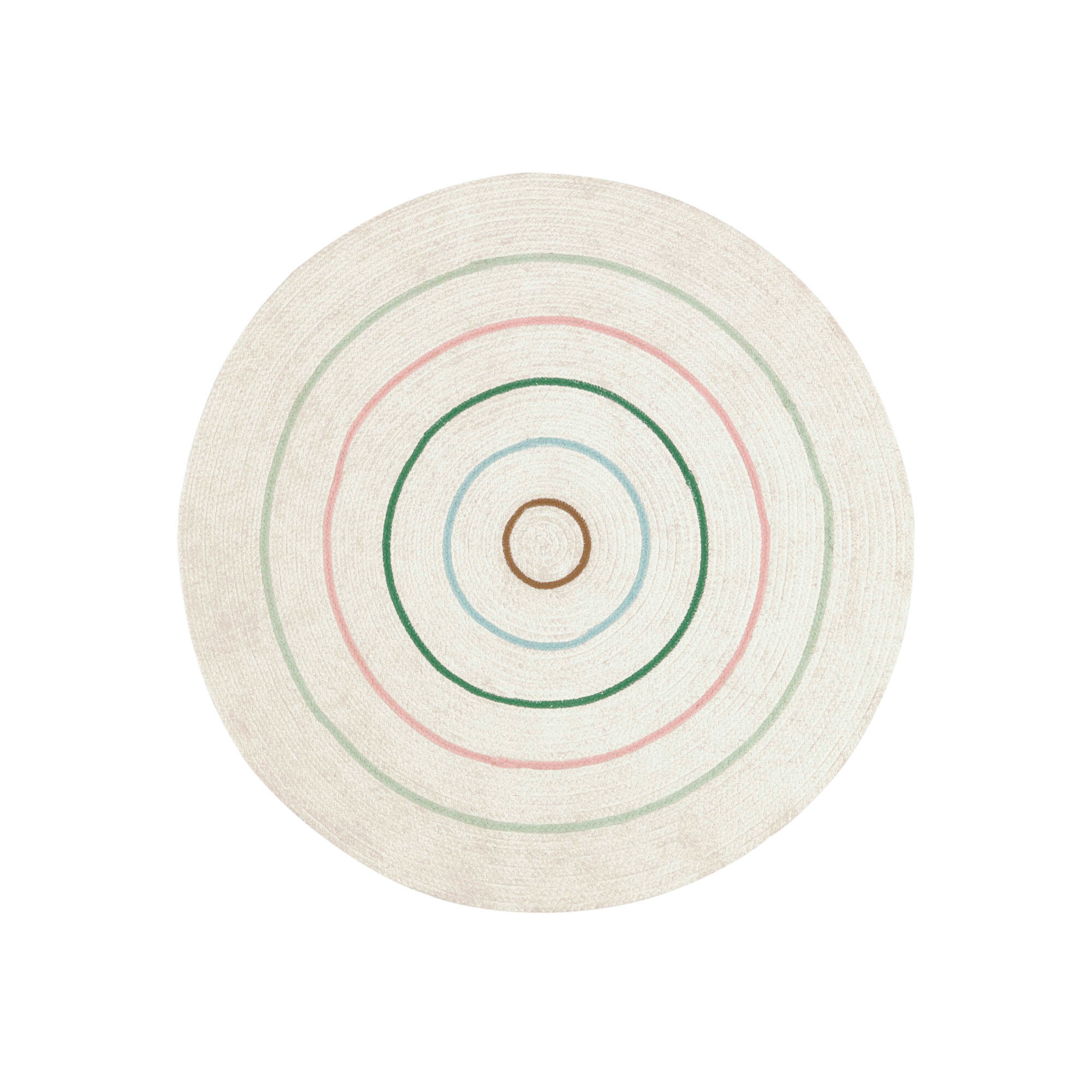 Kave Home Daiana round cotton rug, beige and multicolour Ø 120 cm
