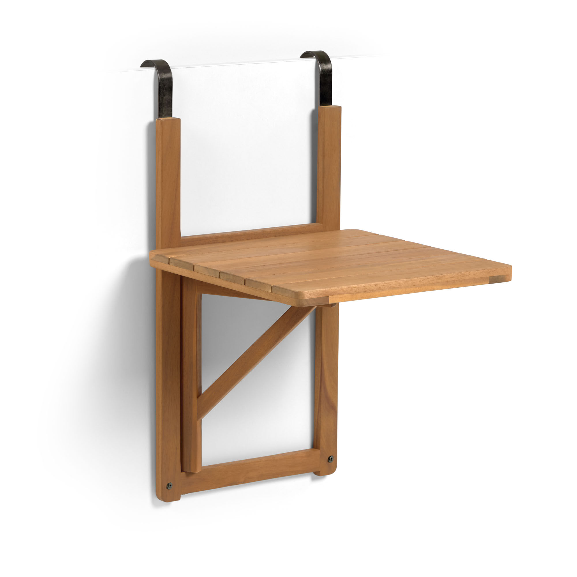 Kave Home Amarillis folding balcony table made from solid acacia wood,  40 x 42 cm FSC 100%