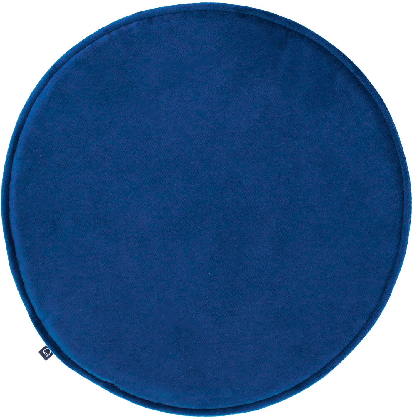 Kave Home Rimca round velvet chair cushion in blue, 35 cm