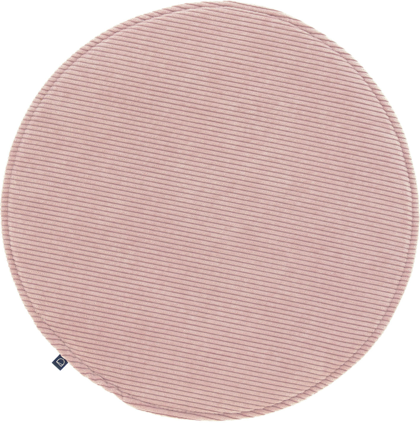 Kave Home Sora round corduroy chair cushion in pink, 35 cm