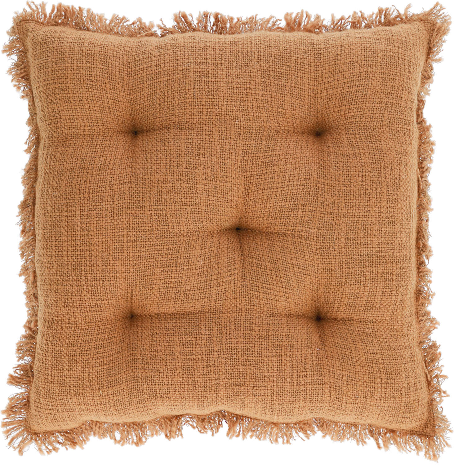 Kave Home Brunela 100% cotton brown chair cushion 45 x 45 cm