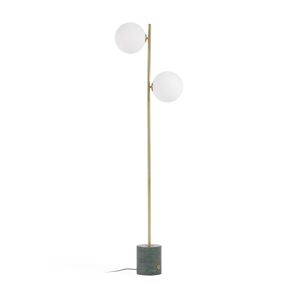 Kave Home Lonela floor lamp in marble with green finish