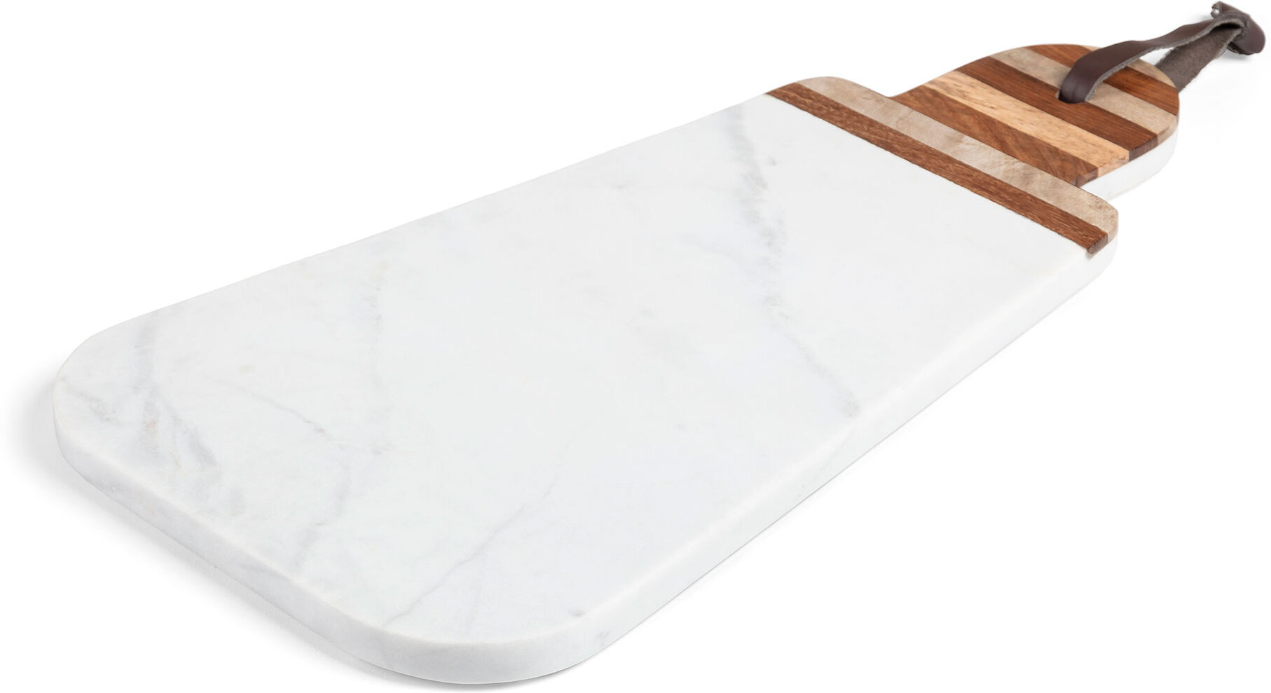 Kave Home Bryant oval triangular cutting board white marble handle