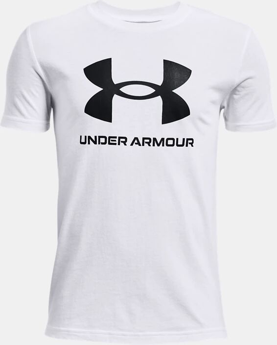 Under Armour Boys' UA Sportstyle Logo Short Sleeve White Size: (YXL)